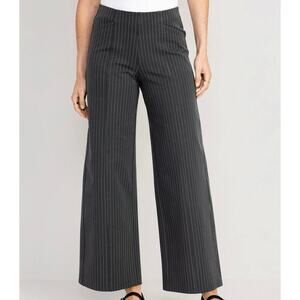 Old Navy High Rise Pixie Wide Leg Pant Womens Size Medium Tall NWT Gray White